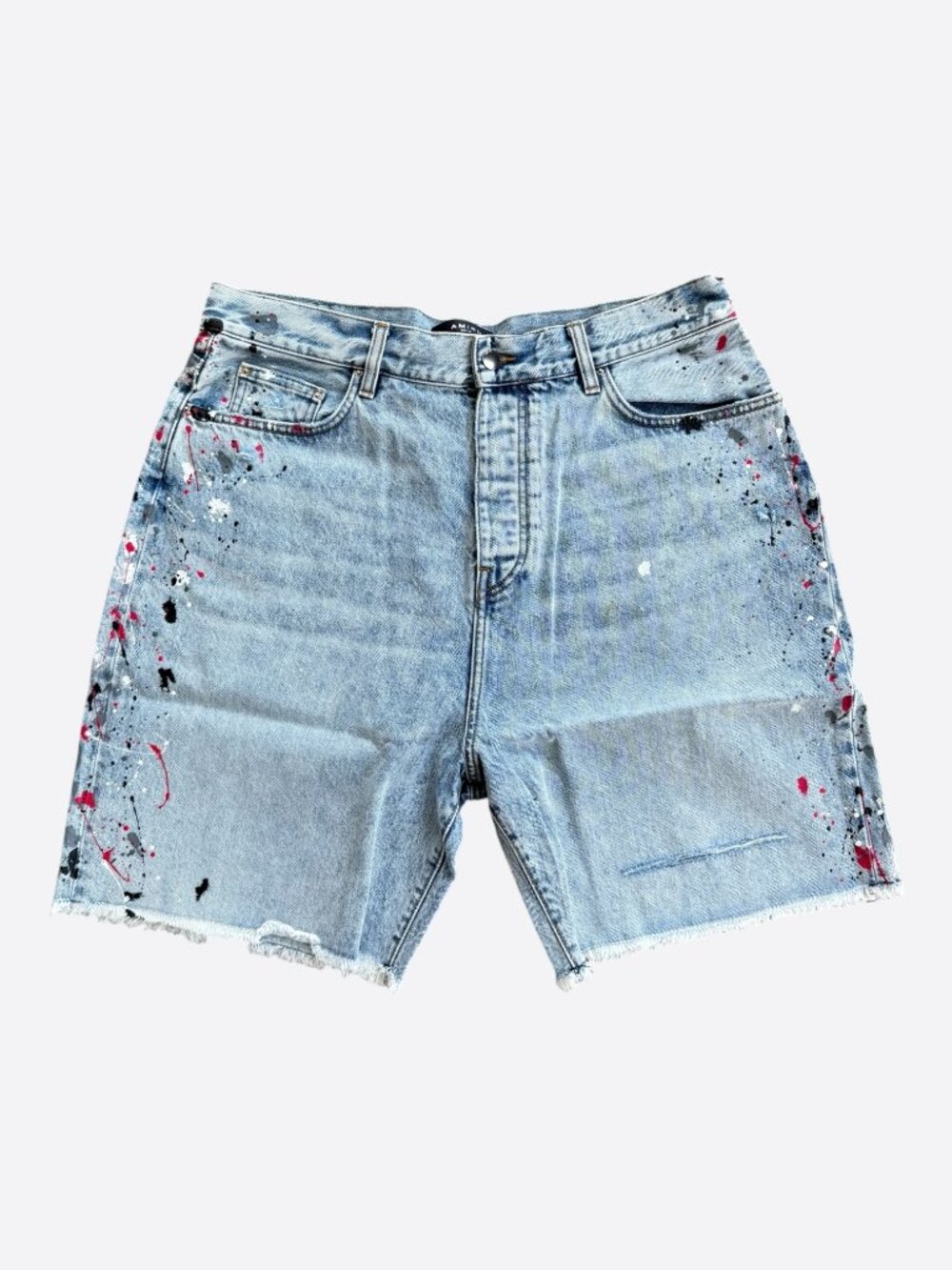 Amiri Light Vintage Paint Splatter Bermuda Shorts